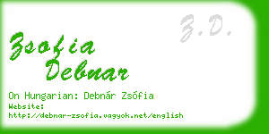 zsofia debnar business card